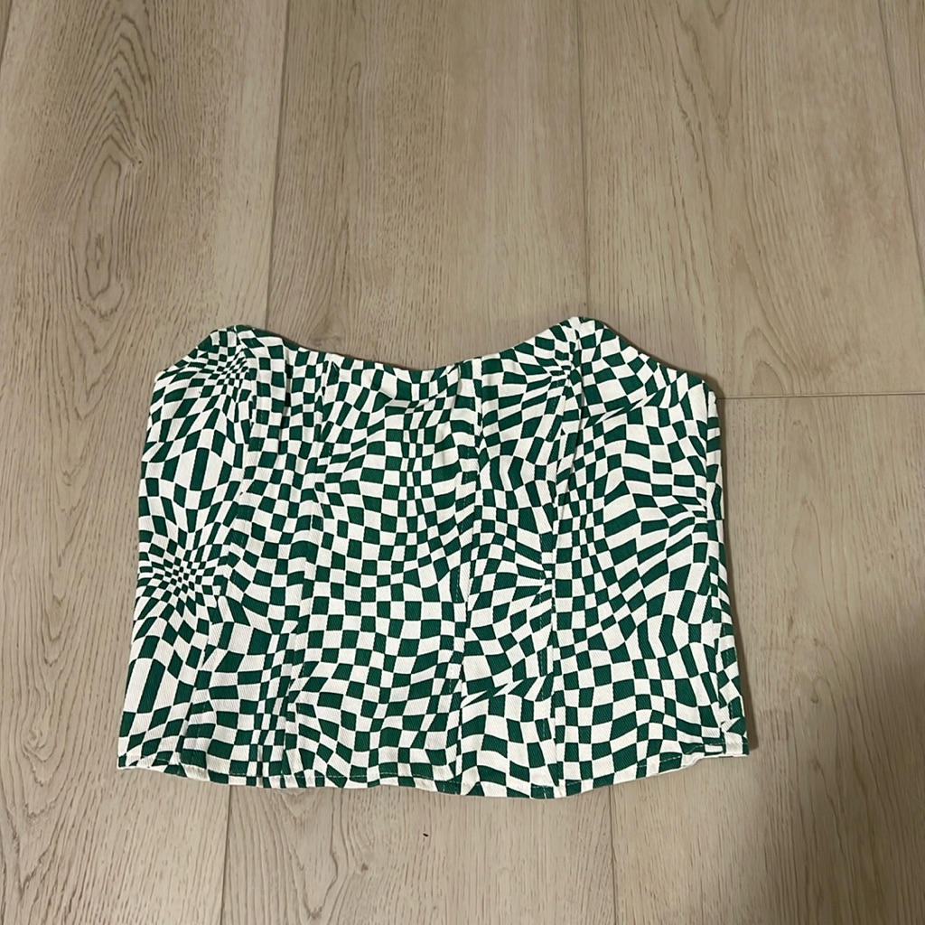 Green Race Checkered Corset